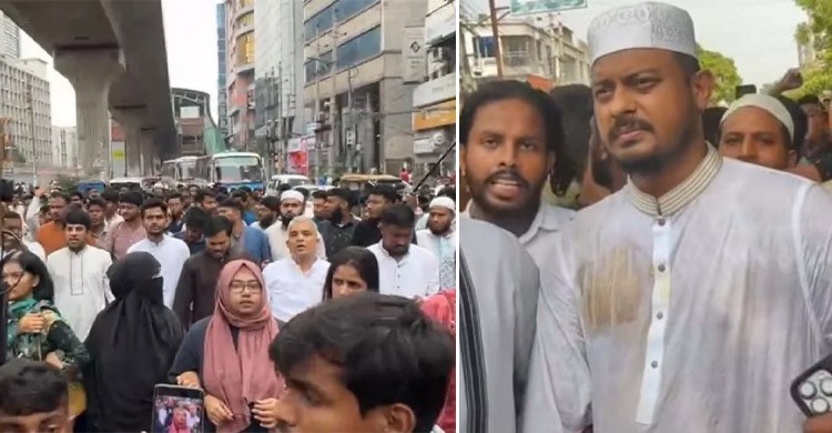 নাসীরুদ্দীন পাটওয়ারীর ওপর হামলার প্রতিবাদে এনসিপির বিক্ষোভ মিছিল