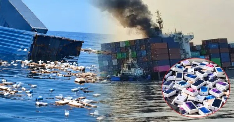 হরমুজে জাহাজডুবি: সাগরে ভাসছে আইফোন ও দামি সুগন্ধির বোতল