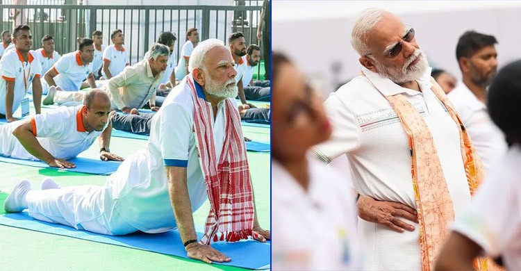 কলকাতায় রাস্তা আটকে মোদির যোগব্যায়াম, দিলেন সুস্থ থাকার টোটকা