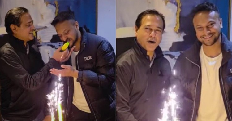 সাকিবের জন্মদিনে লন্ডনে কেক কাটলেন বিসিবি পরিচালক আসিফ